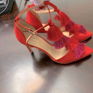 Antonio Melani 8 1/2 M Red Suede Heels